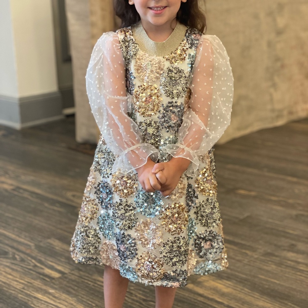Graci Girls Gold Sequin Dress